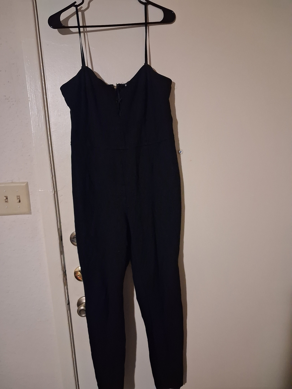 Guess Black Slim-Strap Tailored Jumpsuit Size Xl
